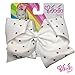 JoJo Siwa Signature Collection Hair Bow with Pastel Rhinestones - White - Sticker Patch Set Included