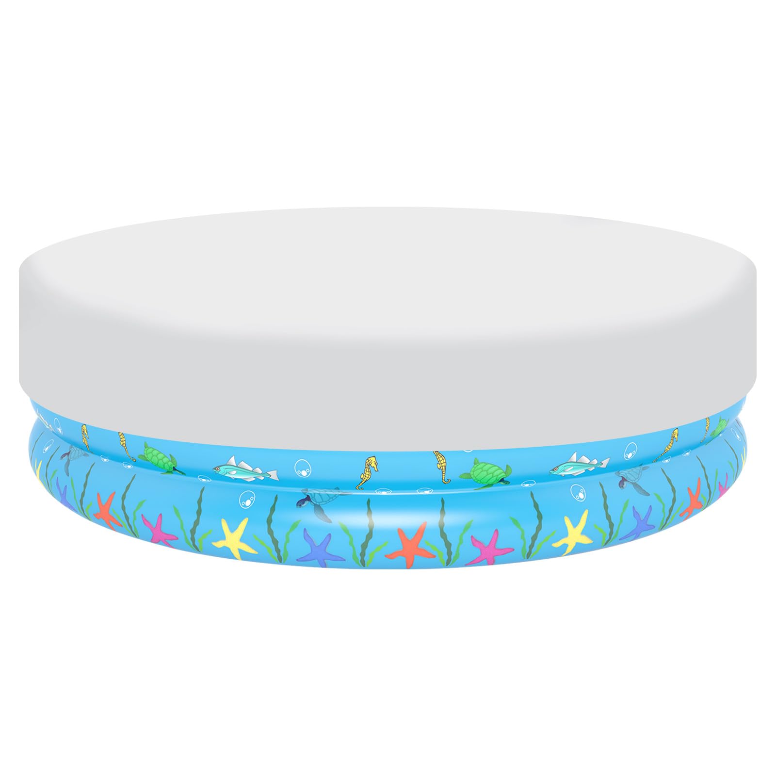 PATIKIL Round Dog Pool Cover, 79"x12" Large Foldable Pet Bath Tub Pool Cover Waterproof Dustproof 210D Oxford Collapsible Swimming Pool Cover for Indoor Outdoor Bathing Tub, White (4XL)