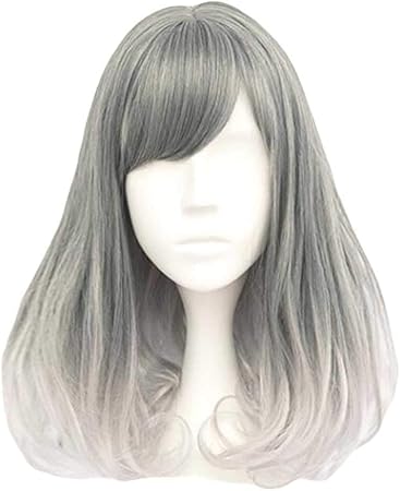 Amazon Co Jp フェージングスチールグレー35センチメートル2トーンコスプレフルウィッグロングカーリーヘアウィッグ梨花ヘアカット ビューティー