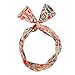Carede Twist Bow Wire Headbands Head Wrap Fashion Bowknot Polka Dot Lattice Floral Printed Rabbit ear Wire Hairbands Hair Holder Hair Accessory for Women and Girls,Pack of 9