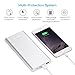POWERADD Pliot 4GS Plus 20000mAh External Battery Pack 8-Pin Micro Input Power Bank 3.6A Fast Charger for iPhone, iPad, Samsung, LG and More - Silver (MFi 8-Pin, Micro Cable Included)