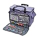 HOMEST Deluxe Sewing Machine Case on Wheels, Rolling Trolley Tote with Shoulder Strap and Strong Carry Handles, Compatible with Singer & Brother Machine (Purple)