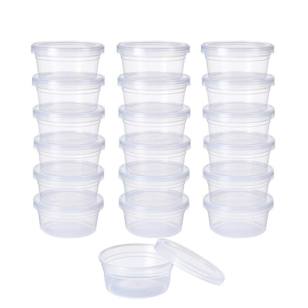 BENECREAT 24 PACK clear plastic slime Storage Container Box Case used