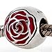 ARTCHARM Belle's Enchanted Rose with Red Enamel 925 Sterling Silver Charms Bead for European Bracelet