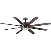Honeywell Ceiling Fans Xerxes Modern 62 Inch Ceiling Fan with Light, Remote Control Fan, LED Indoor Fan with 8 Blades, Dark E