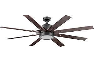 Honeywell Ceiling Fans Xerxes, 62 Inch Contemporary LED Ceiling Fan with Light and Remote Control, 8 Blades with Dual Finish, Reversible Motor - 51628-01 (Bronze)