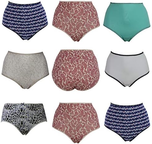 Womens Midi Brief Knickers Cotton Rich Multipack Mixed Full Coverage 10 Pack 5 Pack