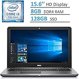 Dell Inspiron 15.6 HD (1366 x 768) LED-Backlit Laptop PC | Intel i3-7100u 2.4 GHz | 8GB DDR4 RAM | 128GB SSD | HDMI | Bluetooth | MaxxAudio | Intel HD Graphics 620 | Windows 10 | GRAY