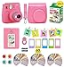 Fujifilm instax Mini 9 Instant Camera Flamingo Pink + 20 Instant Film Pack, Instax Case + Instax Accessories Bundle, Kit Includes, Albums, Selfie Lens, 4 Color Lenses, Magnets Frames, by Shutter