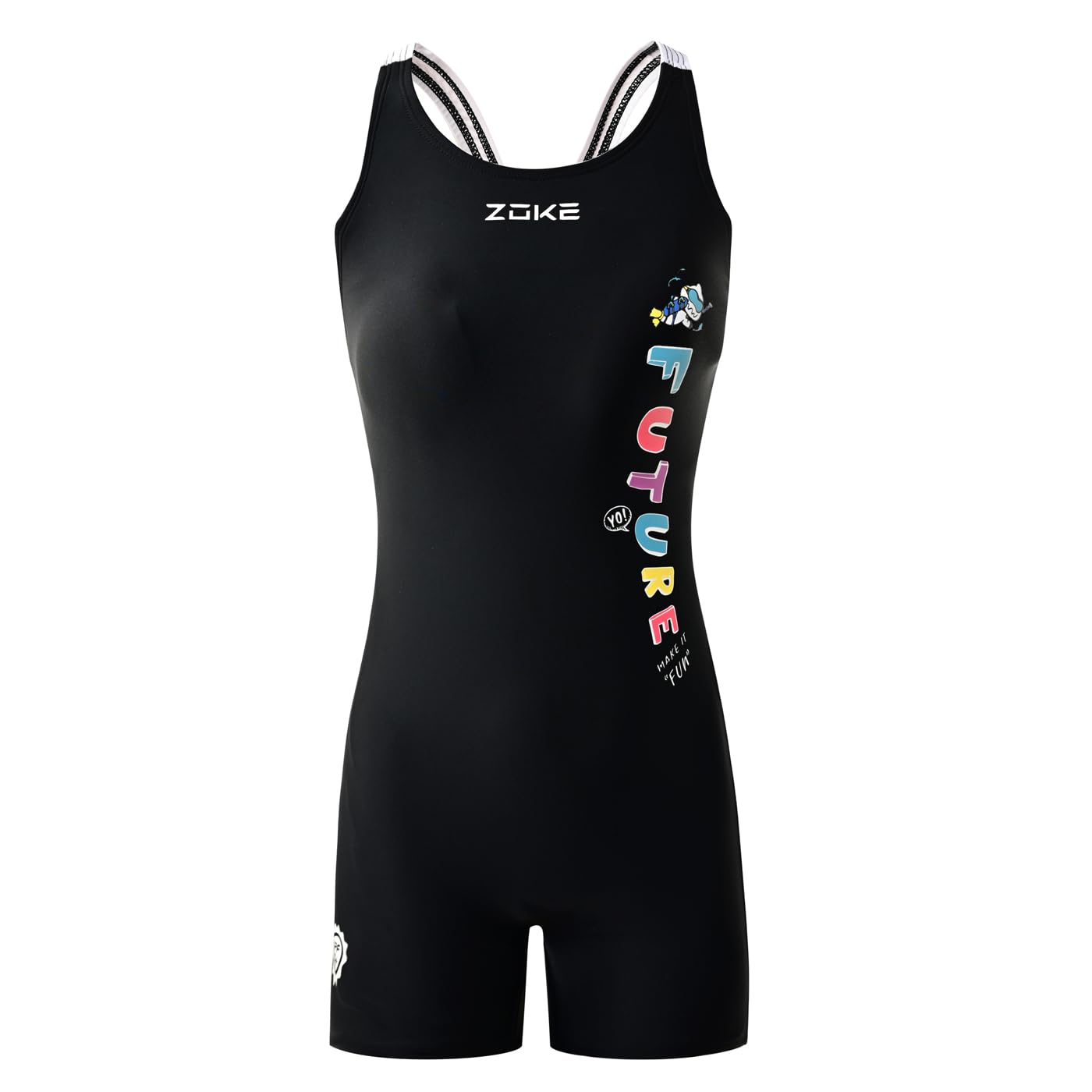 Photo 1 of karrack Girls Swimsuits Kids One Piece Swimsuit UPF 50+ Sun Protection Swimsuit Girl's Training Competition Surf Wear Black/White 14