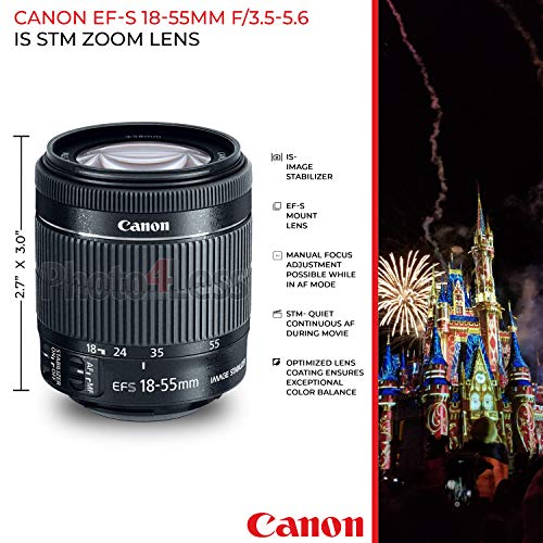 Canon-EOS-Rebel-T7-Digital-SLR-Camera-with-EF-S-18-55mm-f35-56-is-STM-Lens-64GB-Memory-Card-Wide-Angle-and-Telephoto-Lens-Video-Tripod-Extra-Battery-and-Charger-Remote-Slave-Flash