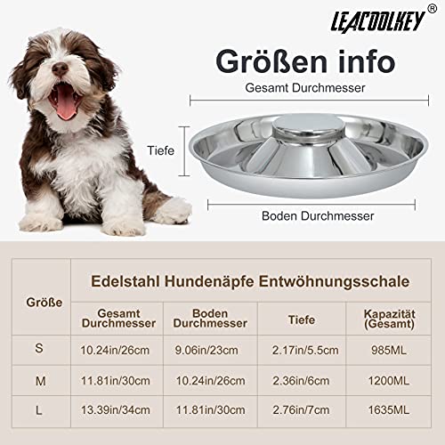 2 Stücke Welpen Edelstahl Hundenapf - LEACOOLKEY Hundefutter Wasserschale Langsam fütternde Entwöhnungsschüssel Haustiere für Kleine Hunde Katzen Haustiere