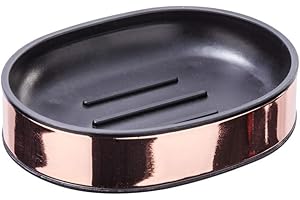 Wenko Soap Dish Detroit of Stainless Steel in Copper, 8.5 x 11.2 x 2.4 cm