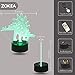 ZOKEA Dinosaur Toys Night Lights for Kids 7 Colors Changing 3D Night Light with Smart Touch & Remote Control Bedside Lamp for Kids for Boys Girls Age 2 3 4 5 6+ Year Old Boys Gifts Boys Toys