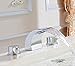 Greenspring Bathroom Faucet 3 Hole Chrome LED Light Widespread Waterfall 2 Handle for Sink Modern Lavatory Commercial Bath Vanity Faucets 8 Inch Brass Mixer Tap Supply Line