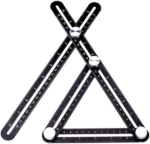 Multi Angle Measuring Ruler, Noubi tech Premium Aluminum Universal Angularizer Ruler Full Metal Angleizer Template Tool for Builder Carpenter Craftsman Architect Handyman