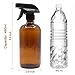 Mavogel Black Trigger Empty Amber Glass Spray Bottle (2 Pieces, 16 oz.) with 4-Piece Bottles Stickers and 1 Black Trigger