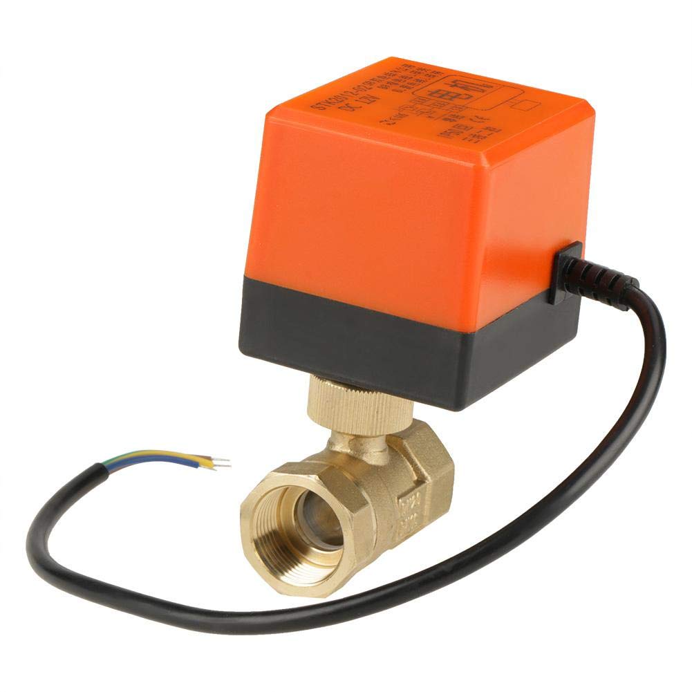 DC12V G3/4 Inch DN20 2 Way Motorized Ball Valve,Brass Ball Valve Motorized Valves Actuator Ball Brass Valve of High Accuracy of Low Noise for Air Conditioning System and Plumbing Systems