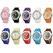 Geneva Women's 10 PCS Watches Crystal Wristwatch Set Silicone Jelly Band