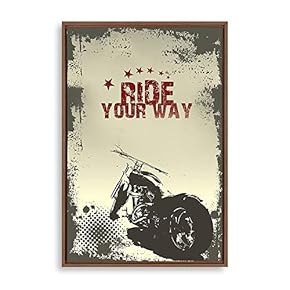 Framed Motorcycle Home Artwork for Living Room Bedroom
