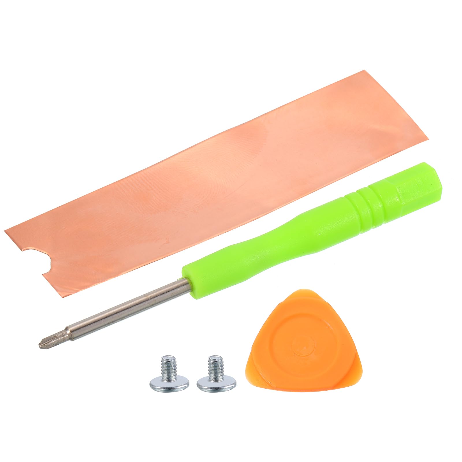 uxcell 1 Pack M.2 2280 NVME SSD Heatsink Cooler Copper Heat Sink with Triangle Pry Tool,Screwdriver,Screws,Copper Tone