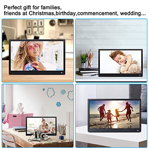 Kalawen15.6 inch Digital Photo Picture Frame IPS Screen Full HD 1920x1080 Include 32GB SD Card with Background Music Support 1080P Video HDMI Thumb USB Drive, SD/MMC/MS Card