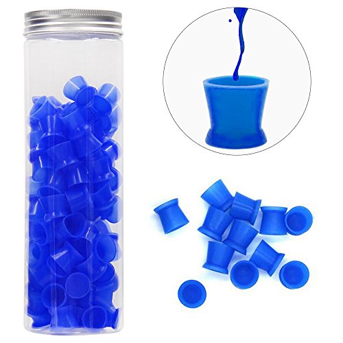 Tattoo Ink Caps Cups - 130Pcs/box blue Tattoo Ink Cups With Base,Tattoo Kits,Tattoo Supplies Tattoo Ink Caps for Tattooing Tattoo Ink Cups Disposable Small Pigment Cups(#13 Medium) - Thumbnail 5