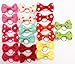CellElection 40Pcs/20Pairs Dog Hair Bows with Rubber Bands Classic Dog Bows for Small Dogs Pet Gromming Products Dog Hair Accessories