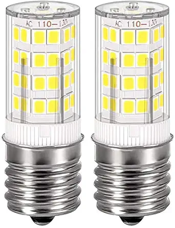 E17 Microwave Oven Bulb, T7 T8 Intermediate Base, Instead of Halogen Bulb 40W, Daily White Light 6000K, Adjustable Light 110V-130V, 2 per Pack