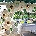 Balloon Garland Arch Kit 16Ft Long,95pcs White Gold Confetti Balloons with 10pcs Palm Leaves for Baby Shower Weeding Birthday Bachelorette Party Backdrop Background Decorations