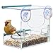 Red Earth Naturals Best Window Bird Feeder - Bird Feeders for Outside with Strong Suction Cups & Removable Tray - Fun Gift