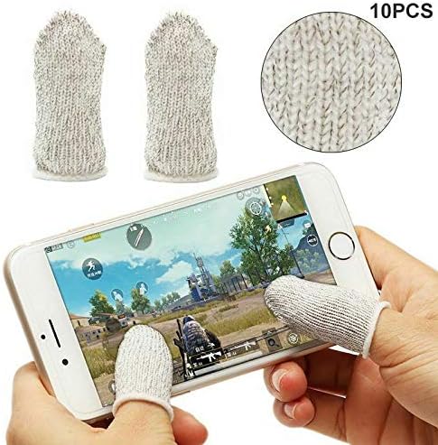 Teekit 10pcs Mobile Finger Sleeve Sensitive Game Controller Sweatproof Target Buttons for PUBG