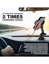 Soporte inalámbrico rápido para coche, soporte para salpicadero y parabrisas, soporte para coche, sensor de infrarrojos, soporte para teléfono móvil, carga estándar para iPhone XS Max R 8 Plus Samsung Galaxy S9 S8 Edge S7 S6 Note 8