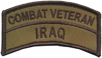 IRAQ - 2" X 3 1/2" OD Combat Veteran Tab - Wax Backing with Merrowed Edge - Operation Iraqi Freedom - Iraq Combat Veteran - OIF - Baghdad - Mosul - Original Artwork by Bayonet Design
