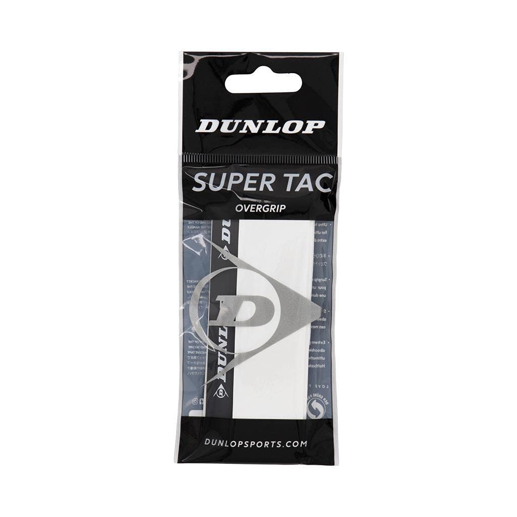 Dunlop Super Tac Tennis Overgrip, 30 pieces individually packed, white