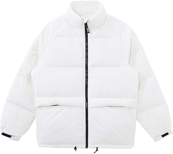 Amazon 男性の立ち襟ダウンジャケット冬の屋外の暖かいダウンジャケット太いコート ホワイト コート ジャケット 通販