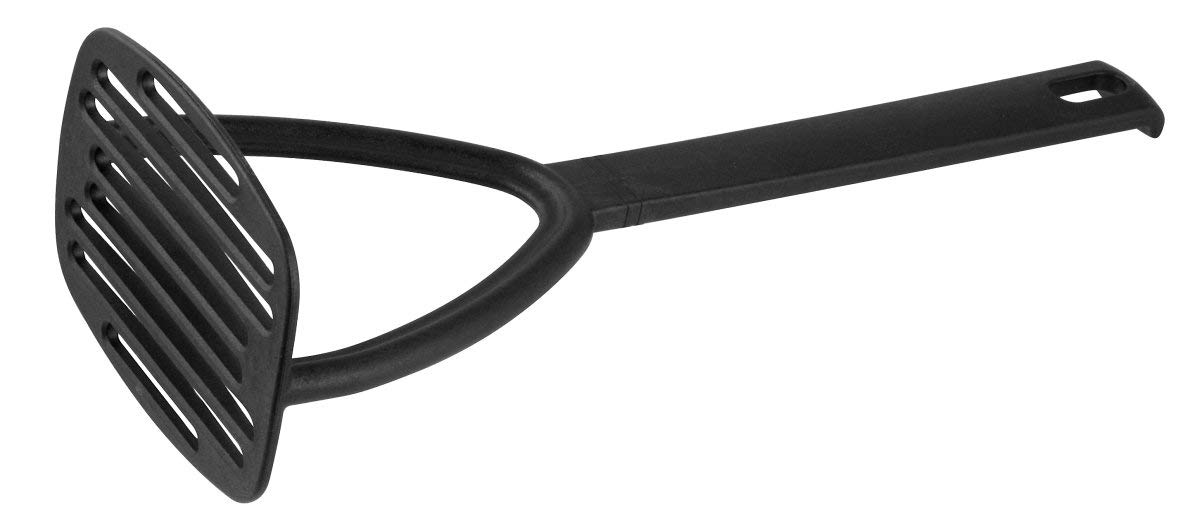 FACKELMANN 40235 Nero Potato Masher Kitchen Aid Plastic Potato Press for Coated Pots and Pans (Colour: Black), Quantity: 1 Piece