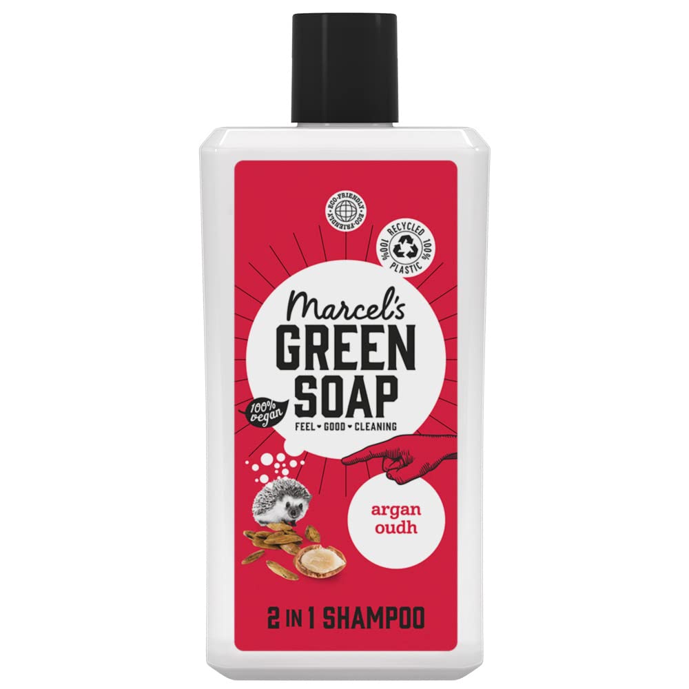 Marcel's Green Soap - 2in1 Shampoo Argan & Oudh - With AloΓ« Vera and Natural Glycerine - 100% Eco friendly - 100% Vegan - 97% Biodegradable - 500 ML