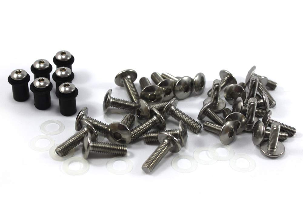 Speedy Fasteners fits Suzuki GSX-R 1000 K7 K8 2007-2008 Stainless Steel Fairings Bolts & Screen Bolt Kit