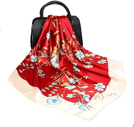 Amazon Co Jp Zhichuang 90 90センサスクエアシルクスカーフ女性ファッションデザイナー美しい花foulard Soft Satin Shawl Kerchiefスカーフスカーフスカーフ 色 C66 サイズ 90x90cm ホーム キッチン