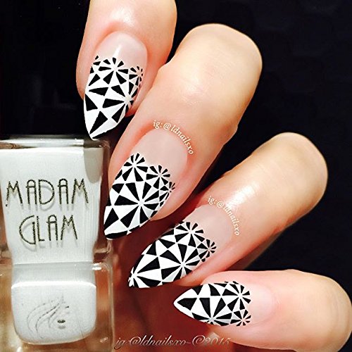 PUEEN Nail Art Stamping Plate - Geo Lover 01 - 125x65mm Unique Nailart Polish Stamping Manicure Image Plates Accessories Kit-BH000556