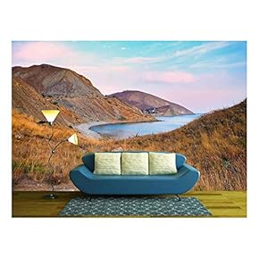 Sunset Over a Rocky Coast - Removable Wall Mural | Self-Adhesive Large Wallpaper - 66x96 inches