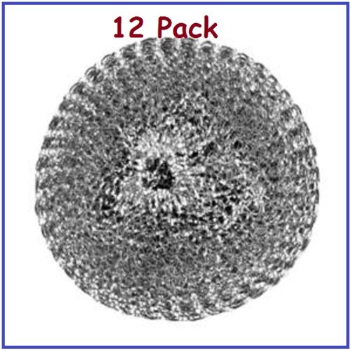 (12 Pack) ChefLand 4" Stainless Steel Scrubber Pads for Commercial Dishwashing 1 Dozen.Great