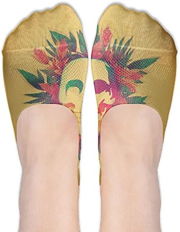 DGYEG44 Skull And Flowers Womens Cotton Boat Socks Ankle Socks Sports Socks Fashion