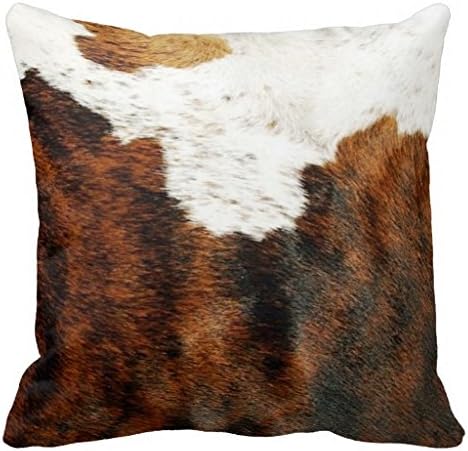 Tricolor Brindle Cowhide Pillow Case