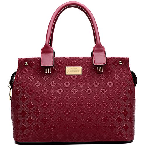 Ana lublin women handbag wine red purse real leather fa…