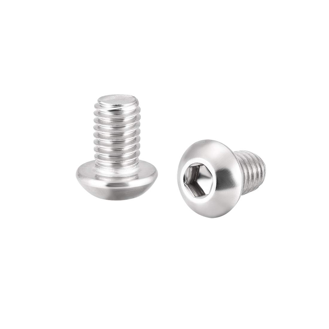 sourcing map M8x12mm Machine Screws Hex Socket Round Head Screw 304 Stainless Steel Fasteners Bolts 5pcs