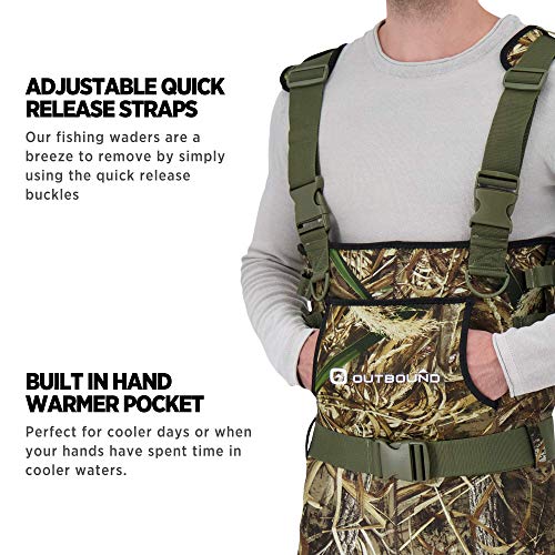 OUTBOUND Neoprene Chest Waders with Boots for Men & Women WaterProof