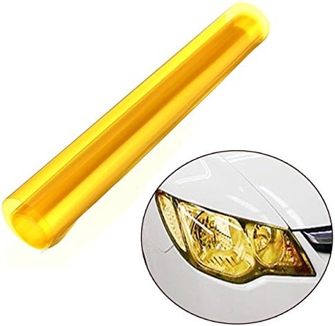 2Pcs 12 Colors 12" x 48" 30 x 120cm Car Smoke Fog Light Headlight Taillight Tint Vinyl Film Sheet Sticker (Fluorescent Yellow)