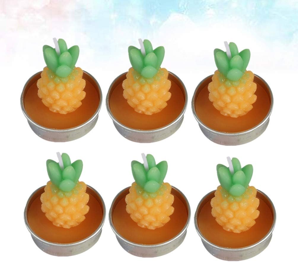 Tendycoco Fruit Candles Scented Aromatherapy Tea Candles Pineapple Shape Design For Hone Bathroom Wedding Party Restaurant Spa Decor 1 Box 6pcs Orange Green Amazon Co Uk Kitchen Home